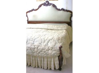 King Size Custom Upholstered Carved Wood French Style Bed Frame
