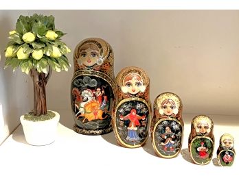 Capodimente Fine Porcelain Lemon Tree & Exquisitely Detailed Nesting Dolls