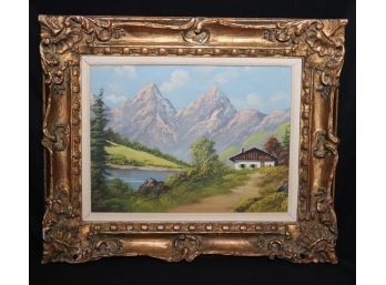 Signed Haller - Vintage Landscape Painting In
