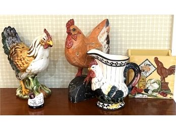 Assorted Decorative Rooster Kitchen Accessories