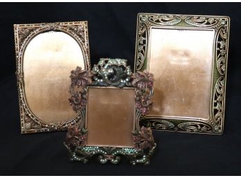 3 Assorted Berebi Limited Edition Fine Ornate Picture Frames In Bronze Finish