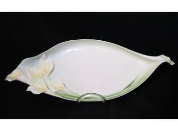 Highly Detailed Hand Painted Oval Platter With Calla Lillies By Franz
