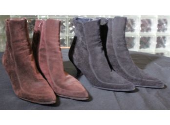 Womens Salvatore Ferragamo Boots In Black & Brown Suede  Size 39