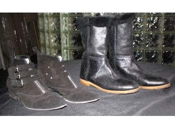 Fall Boots!! Womens Prada Black Leather Pull On Boots & Tabitha Simmons Booties