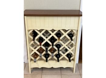 Wine Storage Cabinet With Stained Wood Top