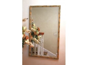 Antiqued Faux Finish Beveled Wall Mirror