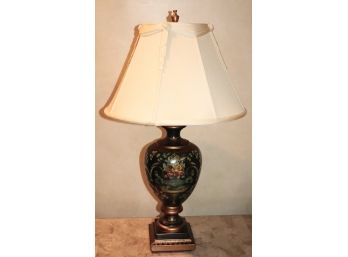 Hand Painted Ceramic Table Lamp With Decorative Lampshade
