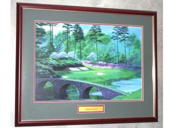 Vintage Augusta #12 Golf Course Print By Brent Hayes 94 In Wood Frame
