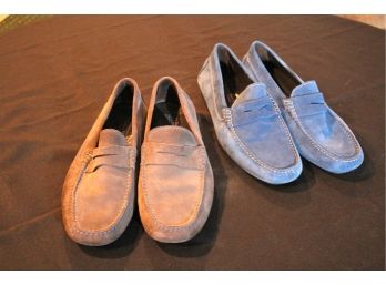 Men's Leather Suede Driving Loafers By To Boot New York  Size 10.5
