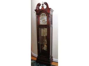 Working Howard Miller Grandfather Clock With Beveled Glass & Original Paperwork