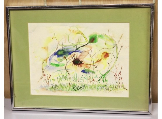 Peter Becker 1969 Watercolor In A Matted Frame