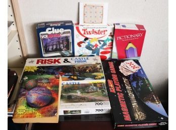 Board Games Includes Twister, Risk, Kling Magnetic Playing Cards, Pictionary