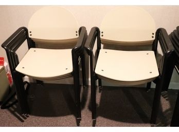 Collection Of 8 Stacking Chairs Made By Krueger International, Versa Arm Chairs Great For Office Or Parties