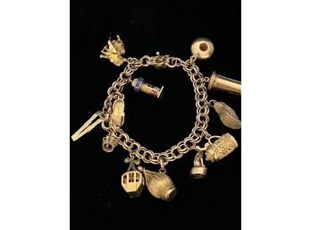 14k YG Fun Charm Bracelet - Size 7