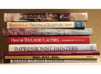 Collection Of Books Titles Include Impressionist Painters, Dali, Renoir & More