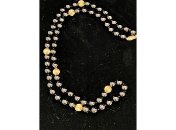 14k YG 24' Onyx Bead Necklace  Fortunoff