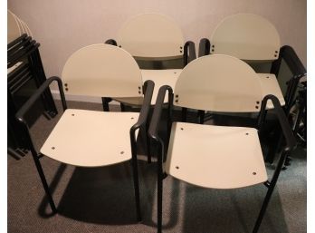 Collection Of 7 Stacking Chairs Made By Krueger International, Versa Arm Chairs Great For Office Or Parties