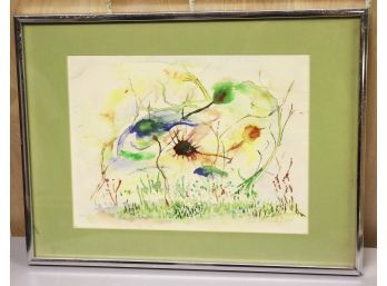 Peter Becker 1969 Watercolor In A Matted Frame