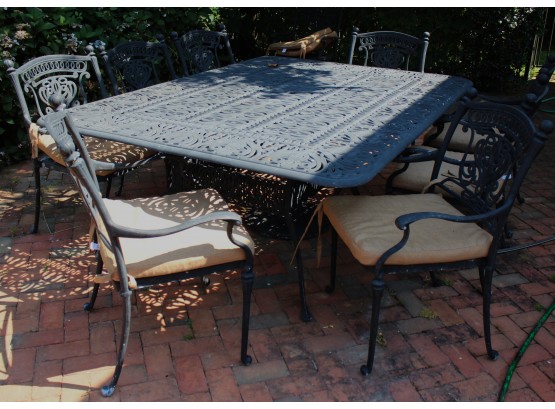Outdoor Cast Aluminum Patio Set As Pictured Includes 8 Chairs