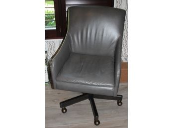 Noble Rock Leather Office Chair, Nice Neutral Gray Color
