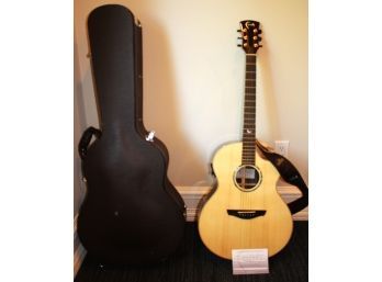 Faith Acoustic Steel String Guitar With A Hard Case Includes COA Paperwork Inlaid Mother Of Pearl Detailin