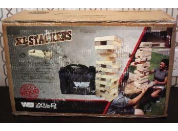 Wild Sports XL Stackers Wood Block Game Like New In Box Great For Outdoor BBQs & Game Night