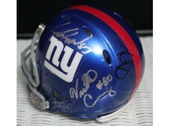 NY Giants Mini Helmet Riddell Signed By Manning, Shephard, Cruz, Bruess  Size 3 5/8