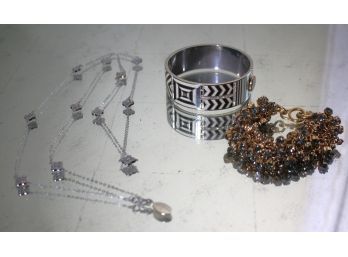 Womens Jewelry Includes Henri Bendel Cuff Bracelet, J. Crew Bracelet Gold Tone & Tres Femmes Necklace