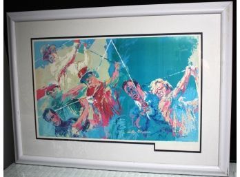 Signed Leroy Neiman Golf Print In A Matted Frame
