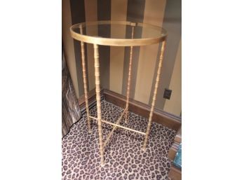 Tall Contemporary Side Table Ornate Metal Base
