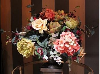 Gorgeous Resin Urn With Quality Faux Floral Display Good Quality