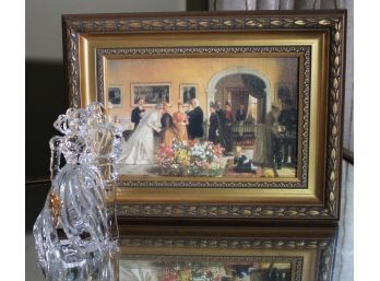 Fine Lenox Crystal Made In Germany Fine Crystal Sculpture Includes Wedding Print