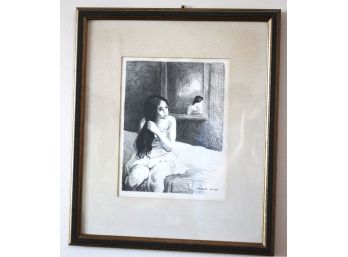 Raphael Soyer Lithograph/Print In A Matted Frame