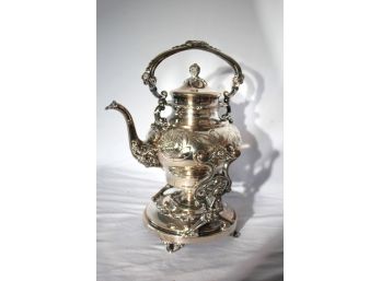 Sheridan Silversmiths Hand Chased Kettle With Burner