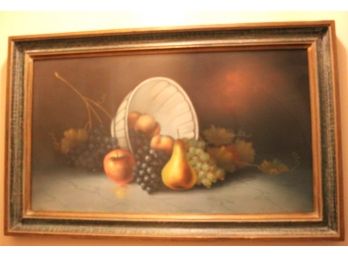 Decorative Still Life On Board Innes By Artist Under Grapes As Pictured