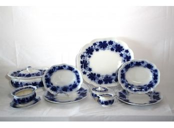 Pretty Collection Of Flo Blue & White Dinnerware Assorted Stamps And Patterns As Pictured, Includes Vinranka