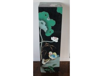 Painted Wood Pedestal With A Crackle Finish