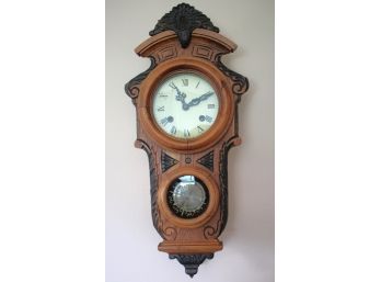 Ornate Carved Wood Wall Clock