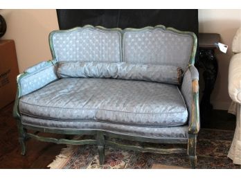 Vintage Settee With A Distressed Finish As Pictured Use Your Imagination. Includes Bolster Pillow