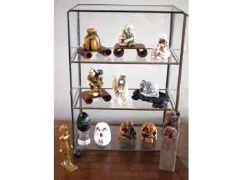 Large Collection Of Vintage Asian Style Miniatures Netsuke Includes Mma 1976, Most Pieces Are Signed On T