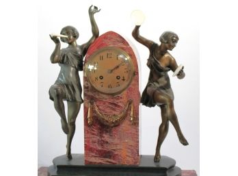 Fritz Marti Antique French Art Deco Mantle Clock F. Marti Paris 1900