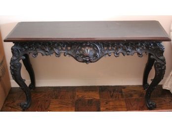 Gorgeous Venetian Style Carved Wood Console Table By Flints Fine Furniture, Amazing Detailing Throughout O