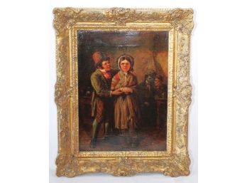 Antique Painting 1868 George Hepper Signed By Artist In An Ornate Antique Gilded Frame