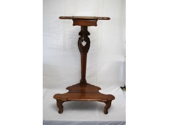 Vintage Carved Wood Prayer/Book Stand With Drawer