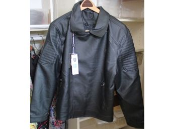 F Collection Size Medium Vegan Leather Jacket Made In Italy