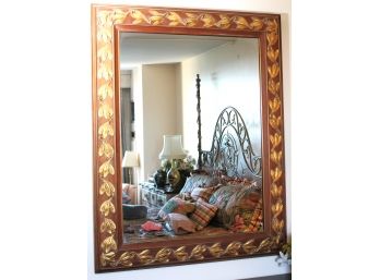 Painted Wood Wall Mirror Approx. 37 Inches X 47 Inches