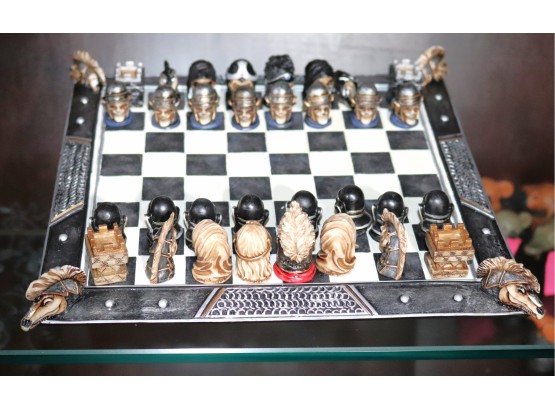 Vintage Miniature Chess Set Featuring Skulls