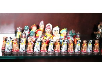 Vintage Chess Set Featuring Punch & Judy