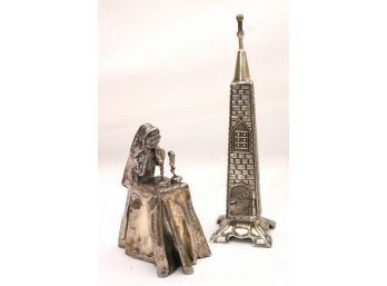 Two Sterling Silver Items With Sabbath Woman & Spice Tower