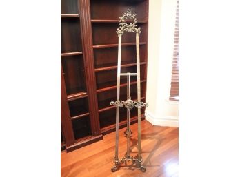 Beautiful Metal Easel With Rococo Crown & Scrolled Leg Bases